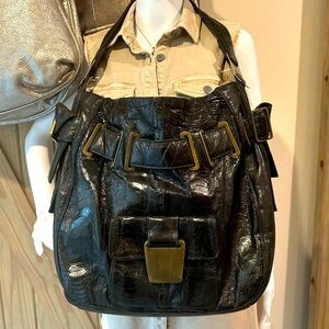 Stunning New Vintage R&Y R & Y Augousti genuine ostrich leg skin large b…